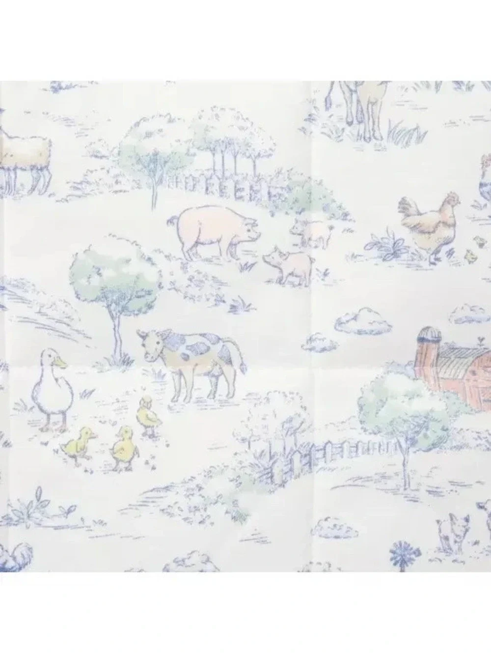 Baby Farm Animal Toile Quilted blanket